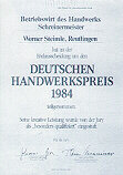 DEUTSCHER HANDWERKSPREIS 1984